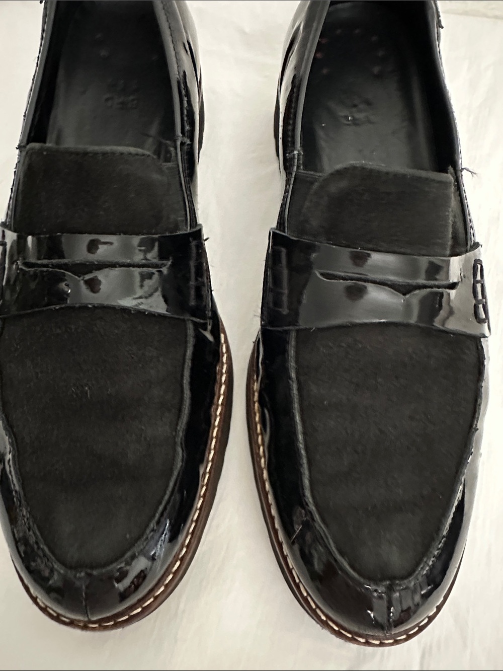 Mephisto Patent Leather Suede Penny Loafers - Picture 2 of 9